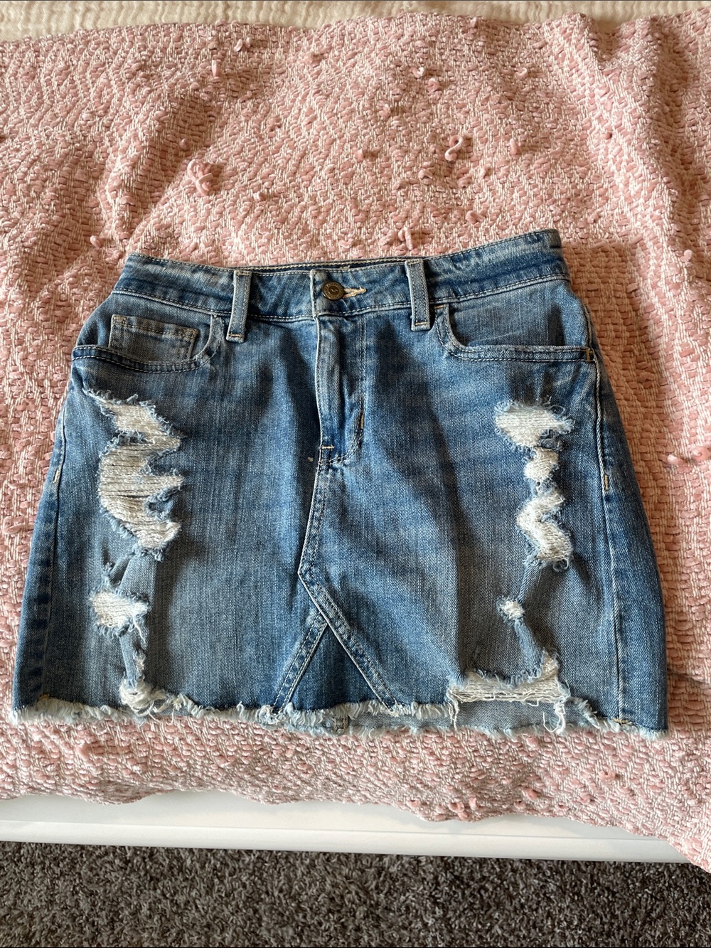 Hollister High-Rise Denim Mini Skirt - Blue